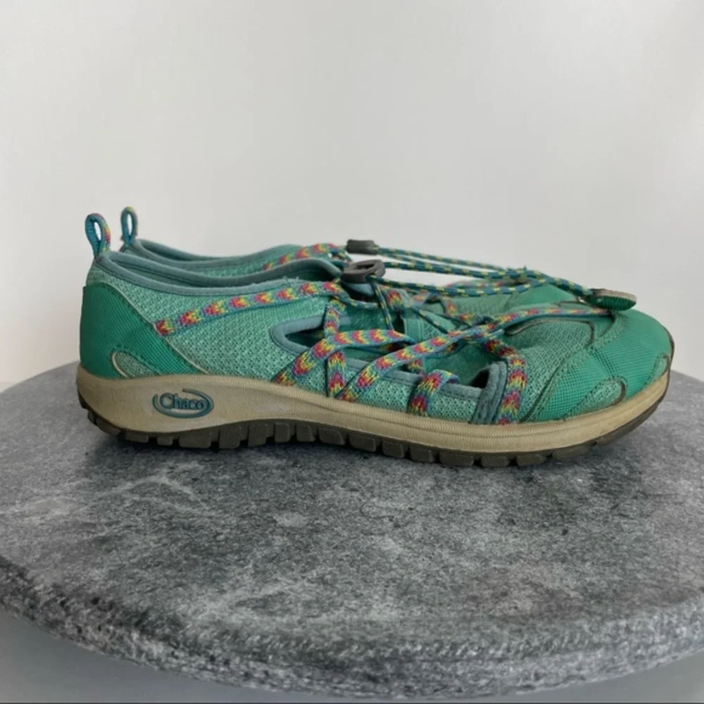 💛 Chacos Teal Blue Outcross Sandals Water Shoes 4